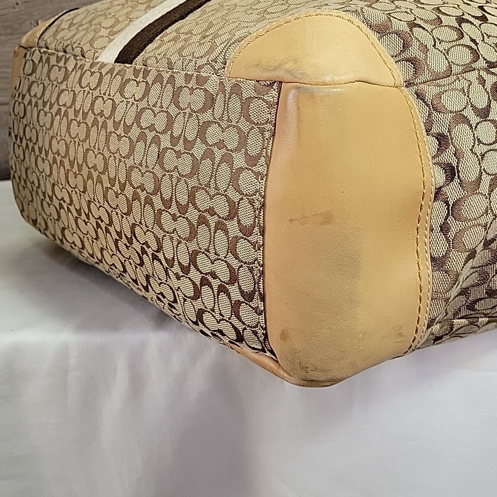 Vintage Coach Signature Canvas/Leather Crossbody Diaper Bag - Picture 9 of 16